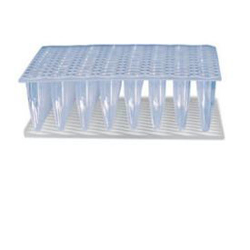 Placa de PCR trasnparente de polipropileno, se puede cortar para menos muestras. Paquete de 25 unidades