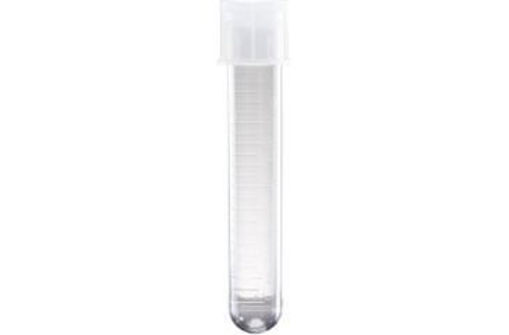 Tubos de ensayo estériles de 14 ml, de Ø17mm x 75mm largo, de poliestireno, con capuchón x 500u.