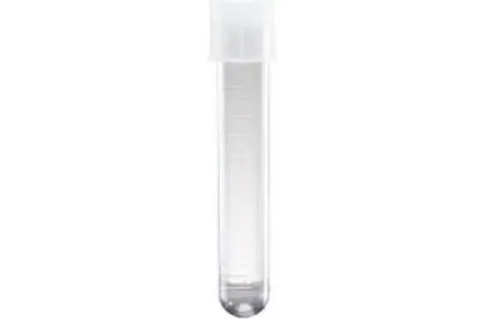 Tubos de ensayo estériles de 14 ml, de Ø17mm x 75mm largo, de poliestireno, con capuchón x 500u.