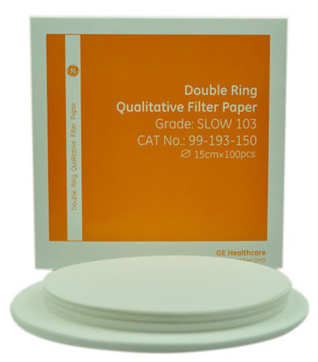 Papel de filtro cualitativo double rings Grado Medium 102 x 100u