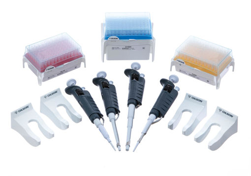 Kit de 4 pipetas Gilson 0,2-2, 2-20, 20-200µl y 100-1.000µl