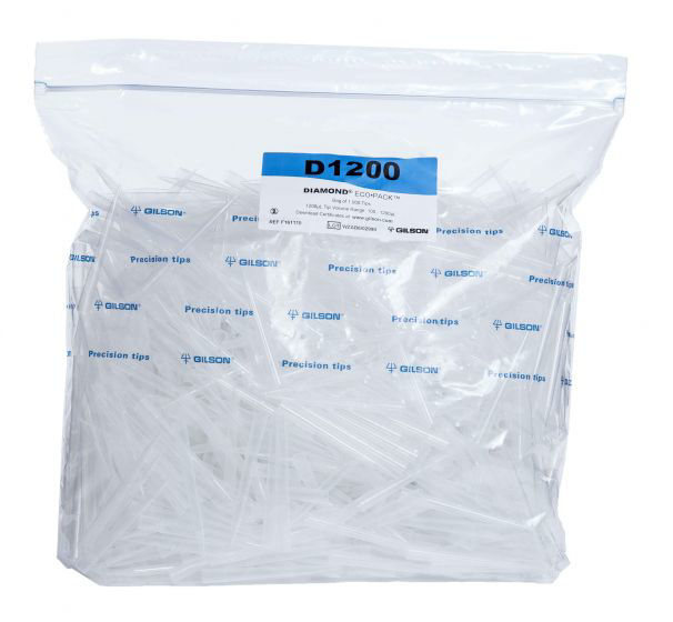 Tips DIAMOND ECOPACK para pipeta Gilson Pipetman, no estériles, bolsa