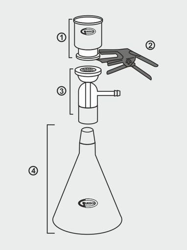 Embudo para equipo de filtración Ø47mm Glassco