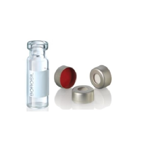 Combipack Vial 2ml transparente con tapa de aluminio y septa silicona - PTFE x 100u.