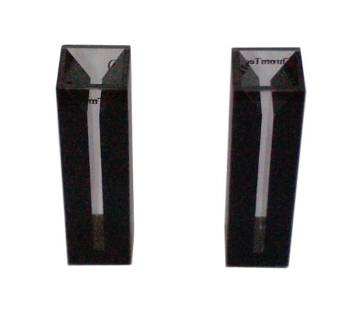 Cubeta de cuarzo paso de luz 10mm, ancho interno 4 mm, 1,4 ml