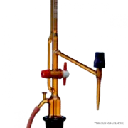 Bureta automática color caramelo con robinete PTFE y frasco de vidrio con certificado individual