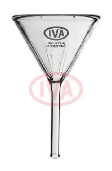 Embudo de filtración rápida 60º con estrías tallo corto