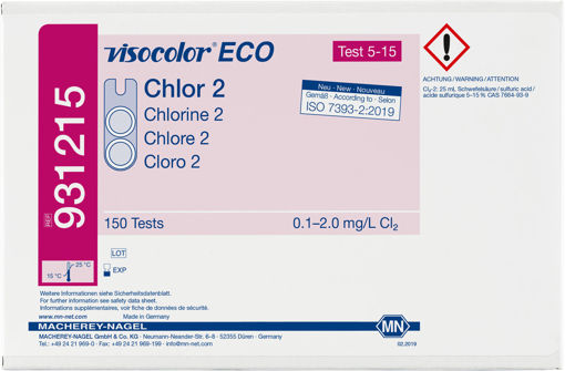 Kit de prueba colorimétrica VISOCOLOR ECO Cloro 2, libre y total (repuesto)
