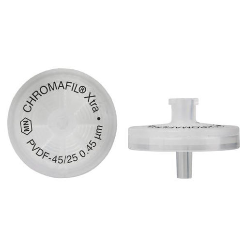 Filtros de jeringa, etiquetados, CHROMAFIL® Xtra PVDF, 25 mm, 0,45 μm x 100u.