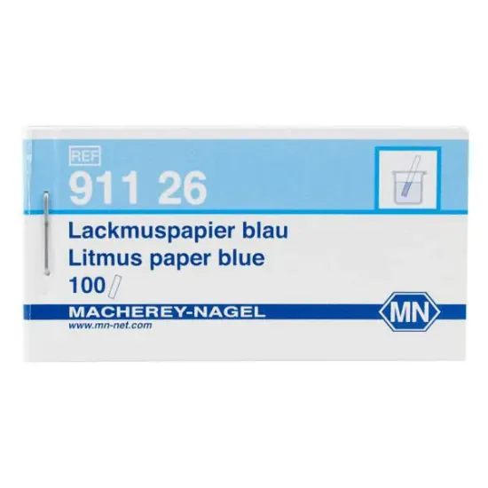 Papel indicador de pH 8.0 - 5.0 cualitativo, en tiras, tornasol azul x 100u.