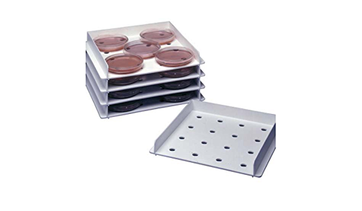 Bandeja de incubación de placas de Petri 251 x 35 x 237mm para 5 placas de Ø100 15 de Ø60mm