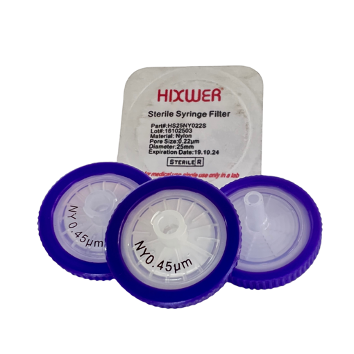 Filtro de Jeringa de Nylon No estéril de Ø25 mm x 100u.