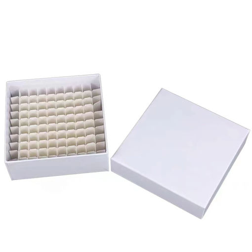 Rack para crioviales de 2,0ml con tapa p/freezer. Carton prensado con cubierta plastica p/liquidos