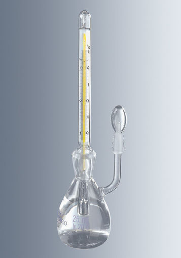 Picnómetros, con termómetro y tubo lateral capilar ajustados a 20°C