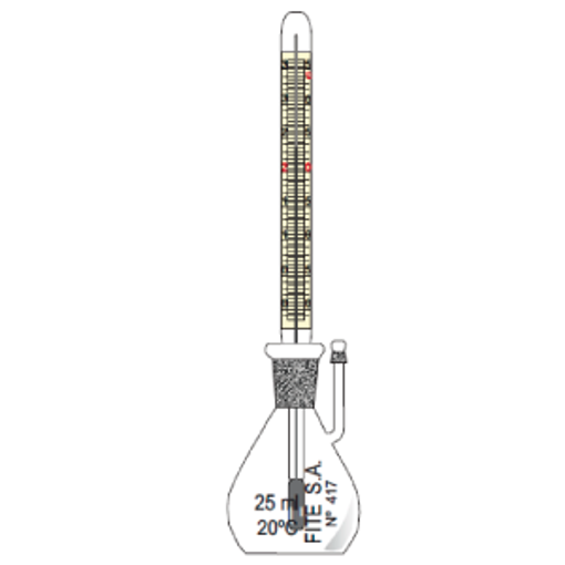 Picnómetro con termómetro temperatura 20ºC