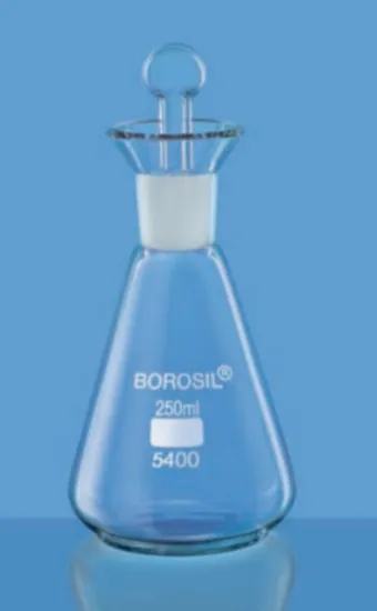 Erlenmeyer para indice de iodo con tapa de vidrio