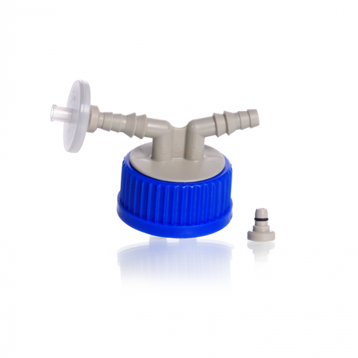 Tapa roscada  con 2 conexiones para tubos flexibles GL 45 x 2u.