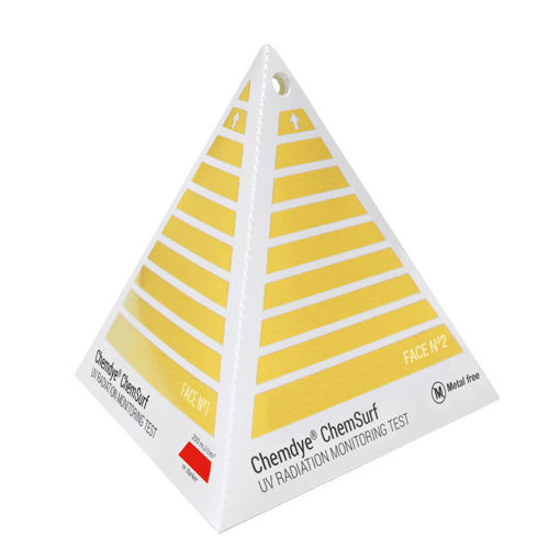 Indicador químico 3D para desinfección por radiación UV