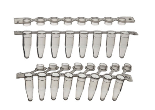 Tubos para PCR en tiras x 8 tubos de 0,2 ml estéril con tapa separada x 12 tiras