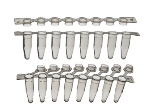 Tubos para PCR en tiras x 8 tubos de 0,2 ml estéril con tapa separada x 12 tiras