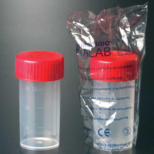 Frasco roscado graduado PP 40ml bolsa unitaria x 800u.