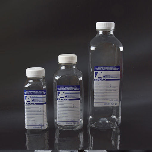 Botella cuadrada muestreo agua en PET estéril a granel