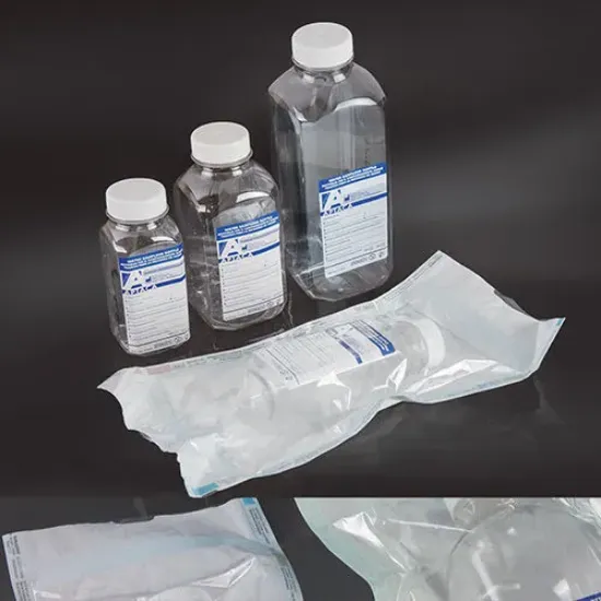 Botella cuadrada muestreo agua en PET estéril paquete individual