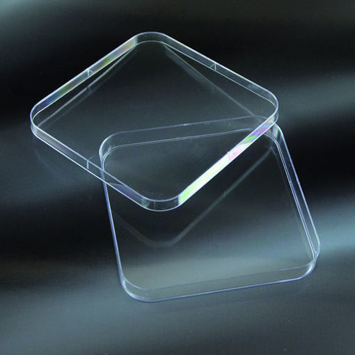 Placa de petri cuadradas para antibiograma estéril en paquete de 10u. Caja x 270u.