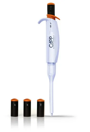 Micropipeta CappTrio, volumen fijo: 200ul, 500ul y 1000ul