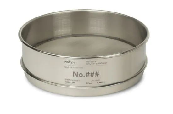 Tamiz Ø 8'' Acero inoxidable full height con certificado ASTM E-11