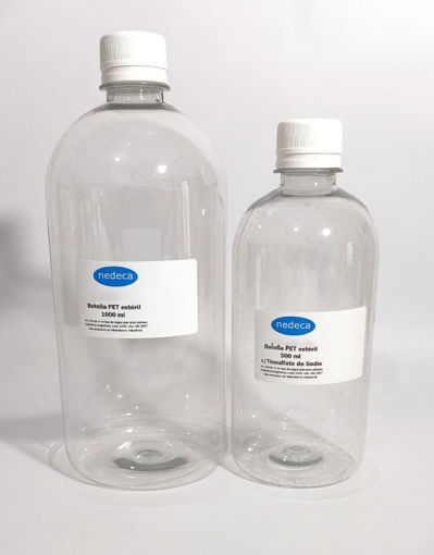 Botellas PET estériles tapa inviolable con tiosulfato de sodio x 10u.