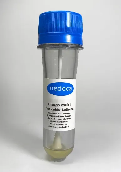 Hisopos estériles con agua peptonada x 10u.