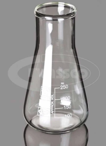 Erlenmeyer graduados con boca ancha x 250 ml