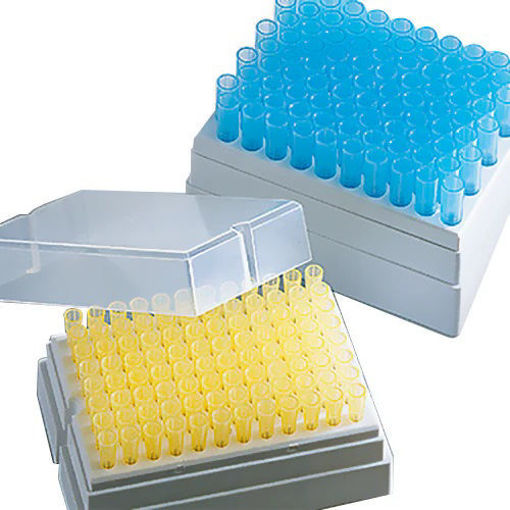 Tips en rack x 96u. estériles autoclavables libres de DNasa, RNasa, ATP y endotoxinas