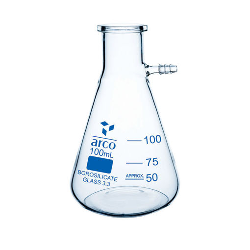 Kitasato de vidrio borosilicato graduado