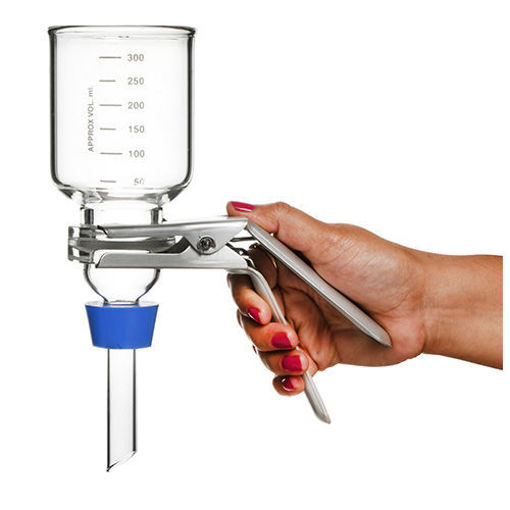 Portafiltros con soporte de vidrio y tapón de goma perforado 300 ml