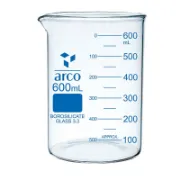 Vaso de precipitado de vidrio borosilicato forma baja graduado