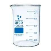 Vaso de precipitado de vidrio borosilicato forma baja graduado