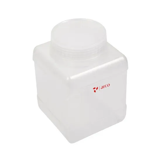 Botella de plástico de almacenamiento cuadradas
