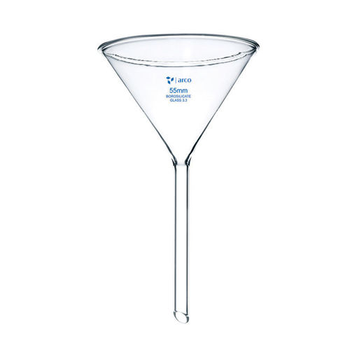 Embudo liso de vidrio