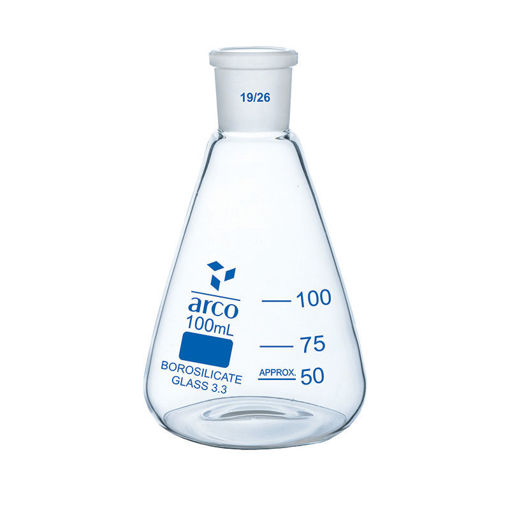 Erlenmeyer de vidrio con tapa plástica