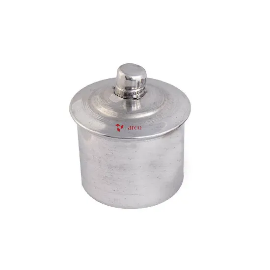 Lampara de alcoholacero inoxidable mecha tejida portamecha metálico y tapa a rosca 100 ml