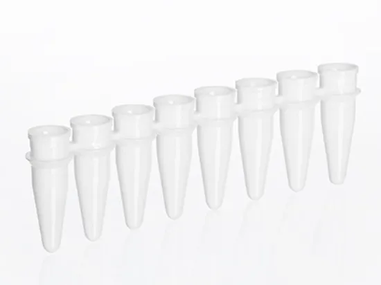 Tubos en tiras strip blancos de 8 x 0.2ml no estériles
