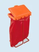 Soporte metálico con tapa para bolsa de decontaminación